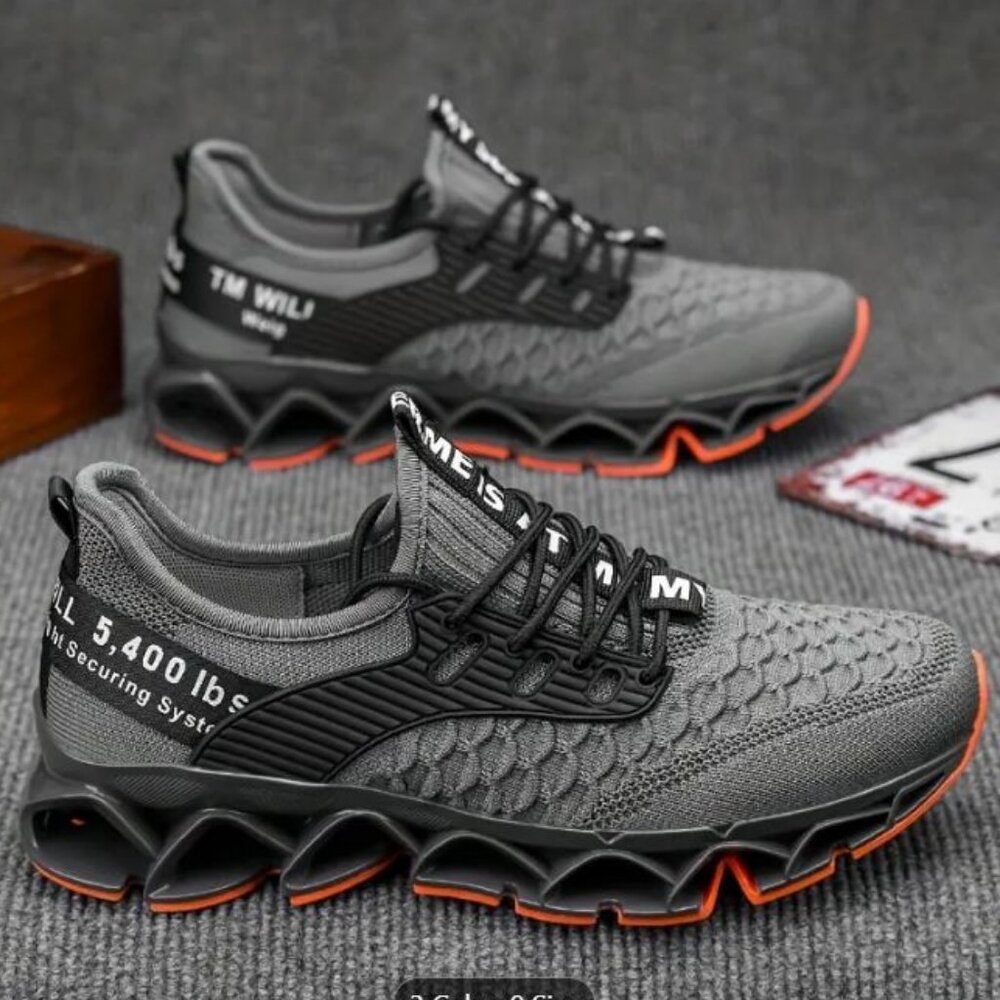 Unisex Blade Sole Knit Sneaker, Gray, Men's 7, Women's 9, EU 40, New